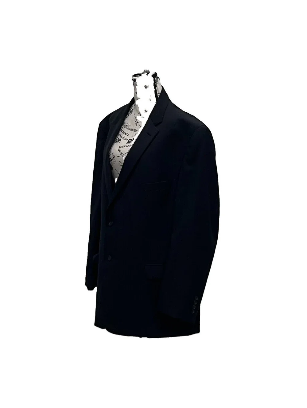 Pronto Uomo Platinum Black Wool Sport Coat Blazer 50R 100% Wool Classic Business